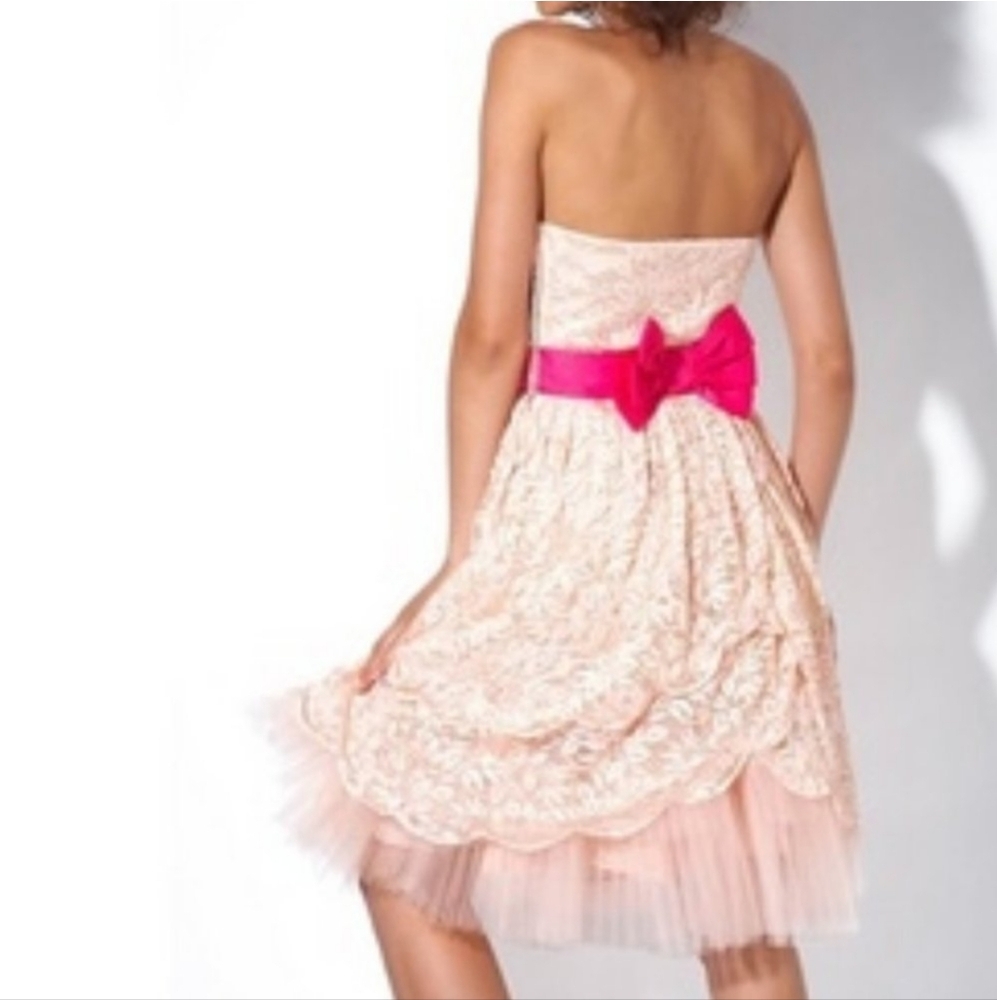 Betsey Johnson NWT pink sequined lace dress 2 xs